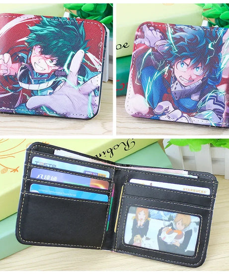 Anime My Hero Academia Todoroki Shoto Men's Wallets Midoriya Izuku Card Holders Purse