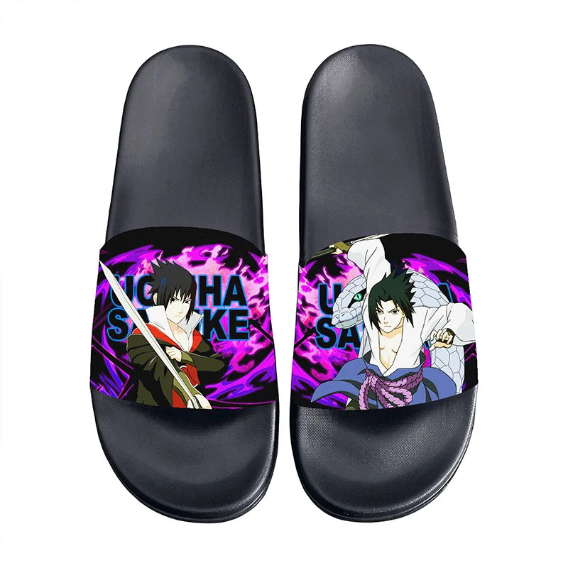 Anime Naruto Non-Slip Slippers Fashion Sasuke Design Cute Kawaii Home Sandals for Men And Women Ideal Holiday Gift
