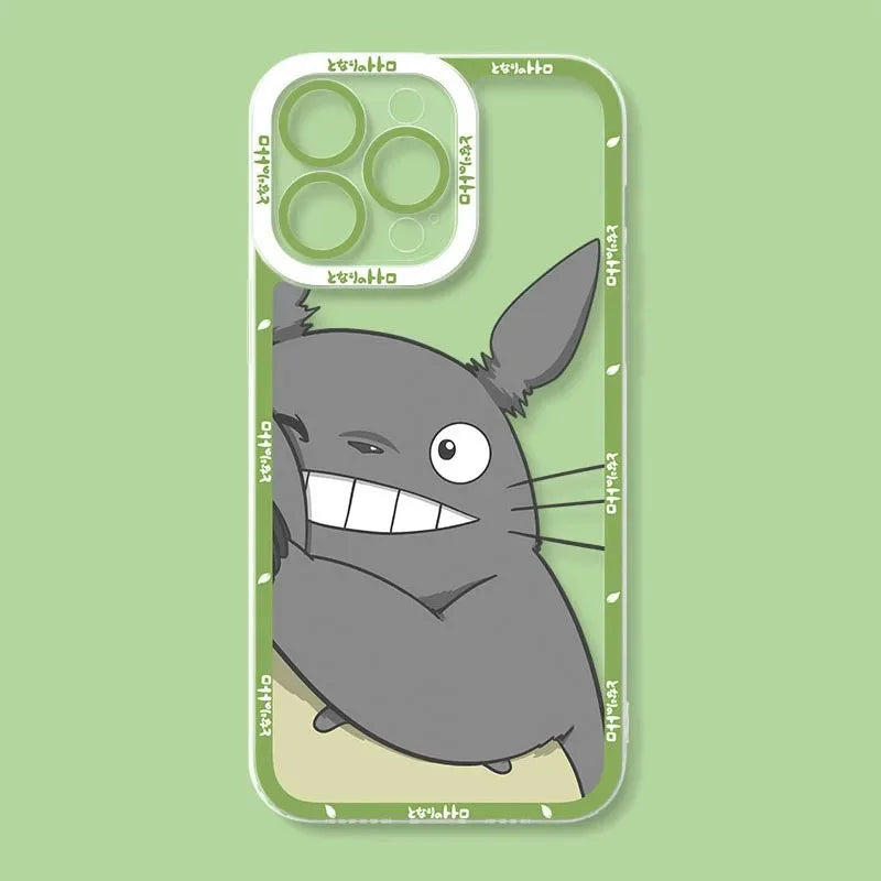 Cute T-TotoroS Phone Case For iPhone 16 Pro Max 15 14 Plus 13 12 11 Pro XR XS X 8 7 SE 2020 Soft Silicone Clear Cover