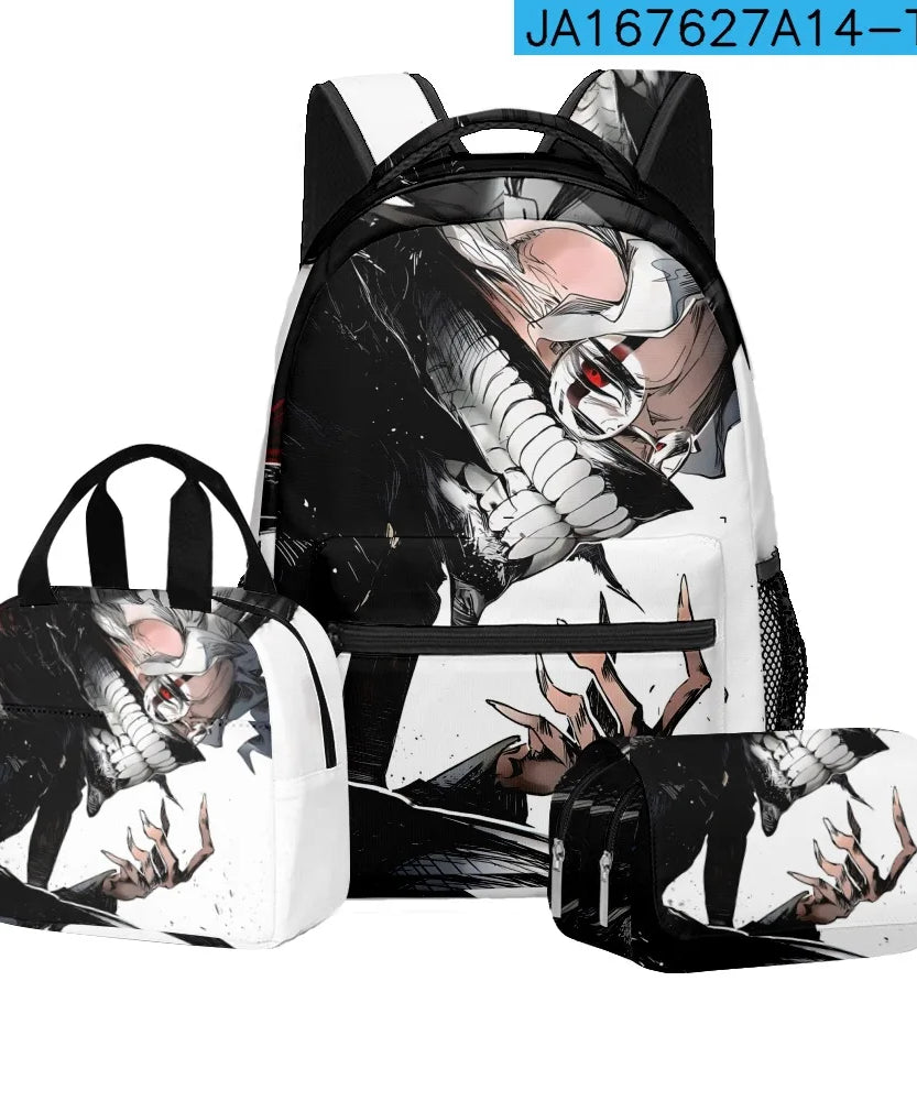 Luxury Popular Novelty DANDADAN 3D Printed 3pcs/Set student School Bags Travel Notebook Backpack Lunch bag Pencil Case