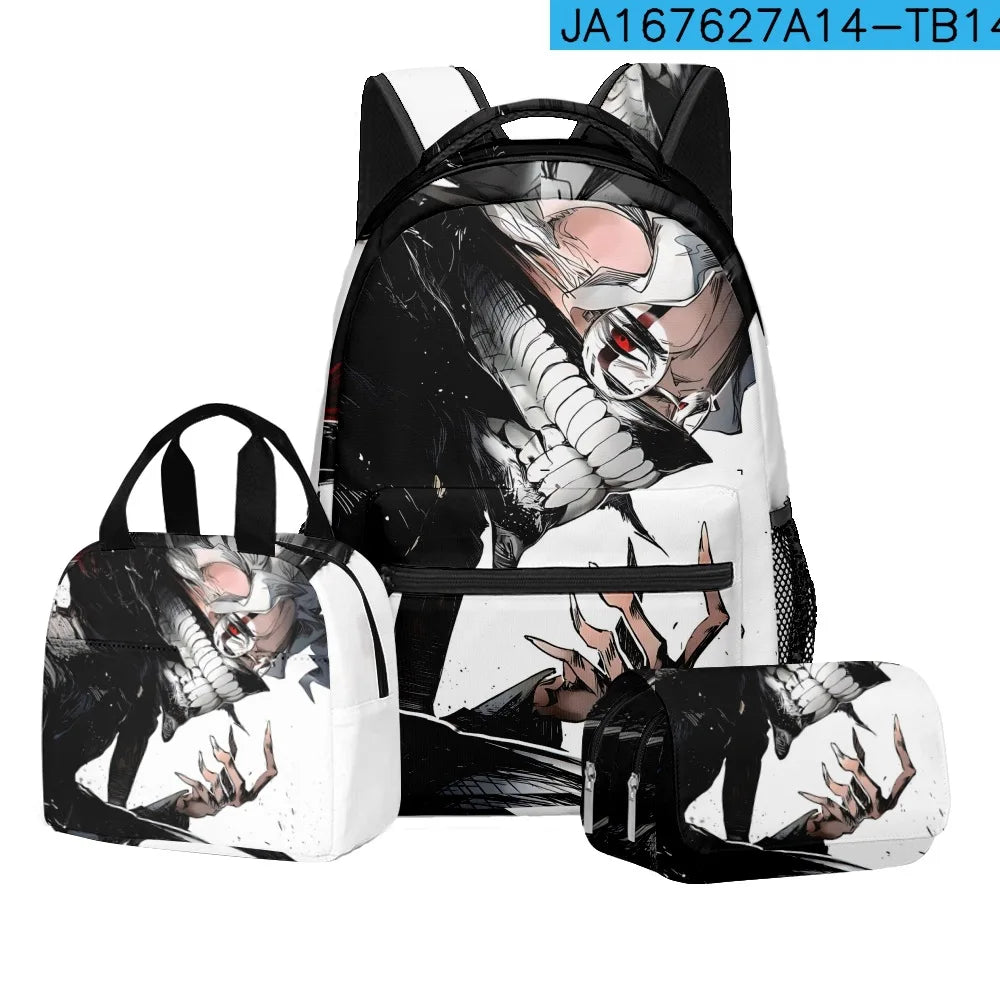 Luxury Popular Novelty DANDADAN 3D Printed 3pcs/Set student School Bags Travel Notebook Backpack Lunch bag Pencil Case