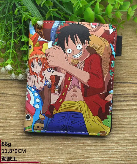 Anime One Piece Figure Wallet Luffy Purse Zoro Ace Bounty Order Skeleton Pattern Pu Kawaii Wallet Card Holder Purse