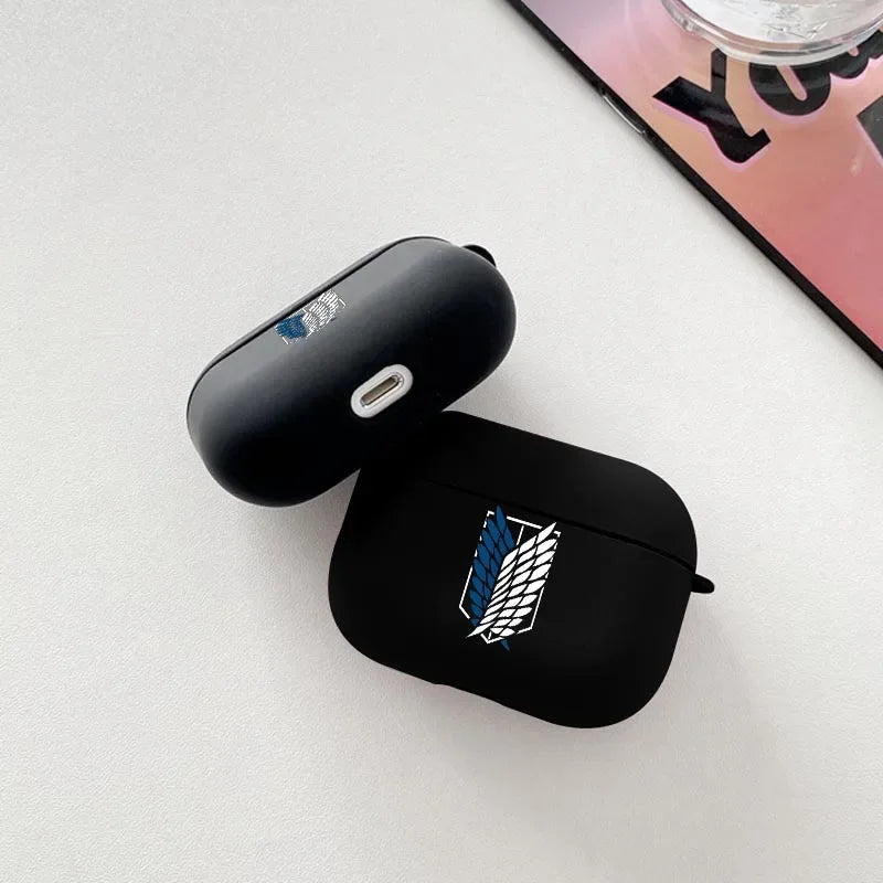 Attack On Titan Anime Earphone Cover For Apple Airpods 1 2 Case Wireless Bluetooth For air pods pro Soft Silicon Cases