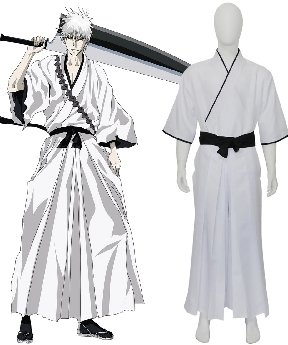 Hollow Ichigo Zangetsu Cosplay Costume – White Shinigami Kimono Outfit (Bleach)