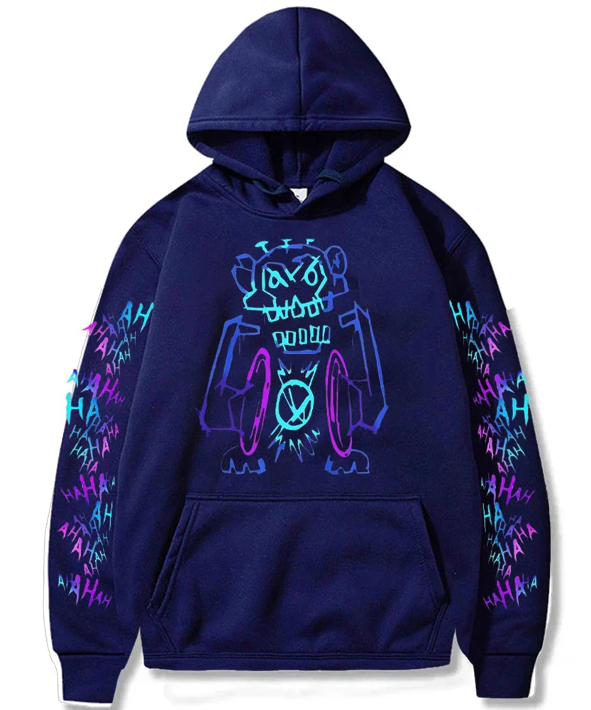 Arcane Jinx Hoodies Hot Anime Monkey Graffiti Sweatshirt Unisex Two Sides Street Sportswear Harajuku Grunge Aesthetic Pullovers