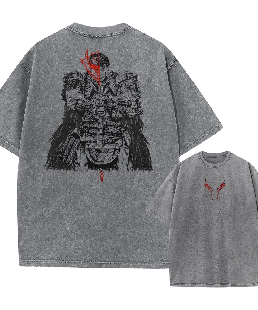 Berserk Anime Vintage Graphic T-Shirt – Harajuku Cotton Tee for Men & Women