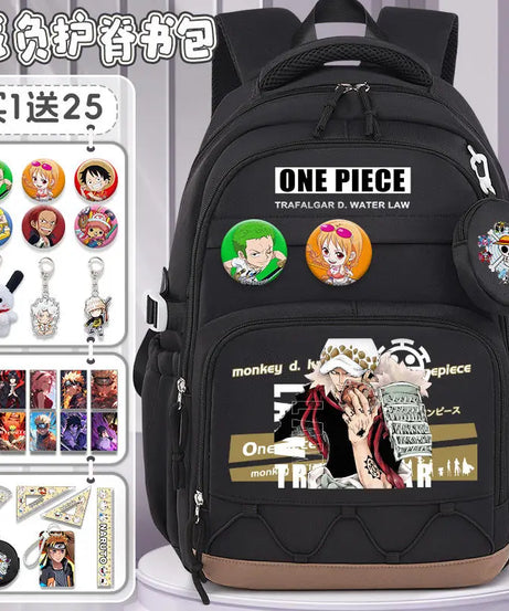 One Piece Luffy Backpack – Large Canvas School & Travel Bag