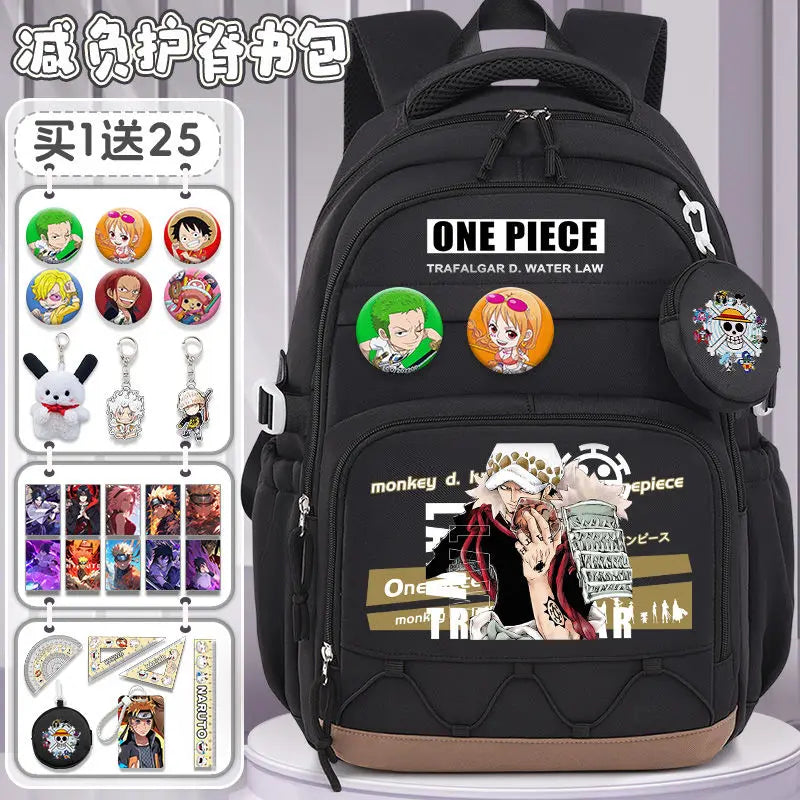 One Piece Luffy Backpack – Large Canvas School & Travel Bag