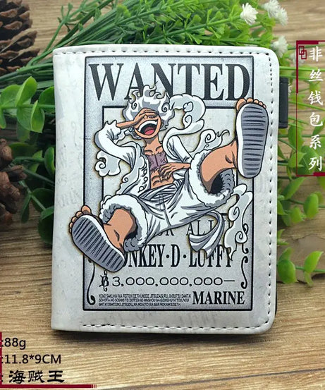 Anime One Piece Figure Wallet Luffy Purse Zoro Ace Bounty Order Skeleton Pattern Pu Kawaii Wallet Card Holder Purse