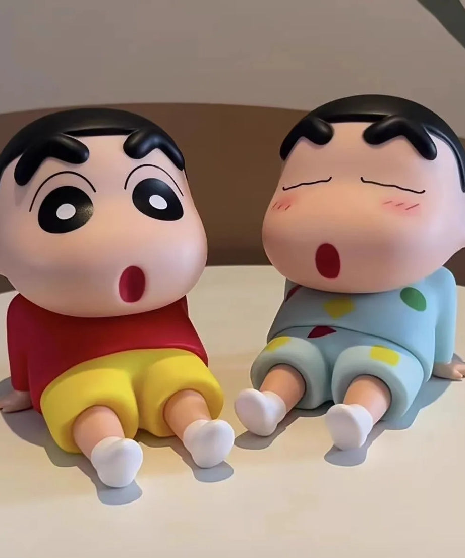 Crayon Shin-Chan Phone Holder Kawaii Anime Desktop Ornaments  Watching TV Phone Support Cute Doll Decorations toy Gifts