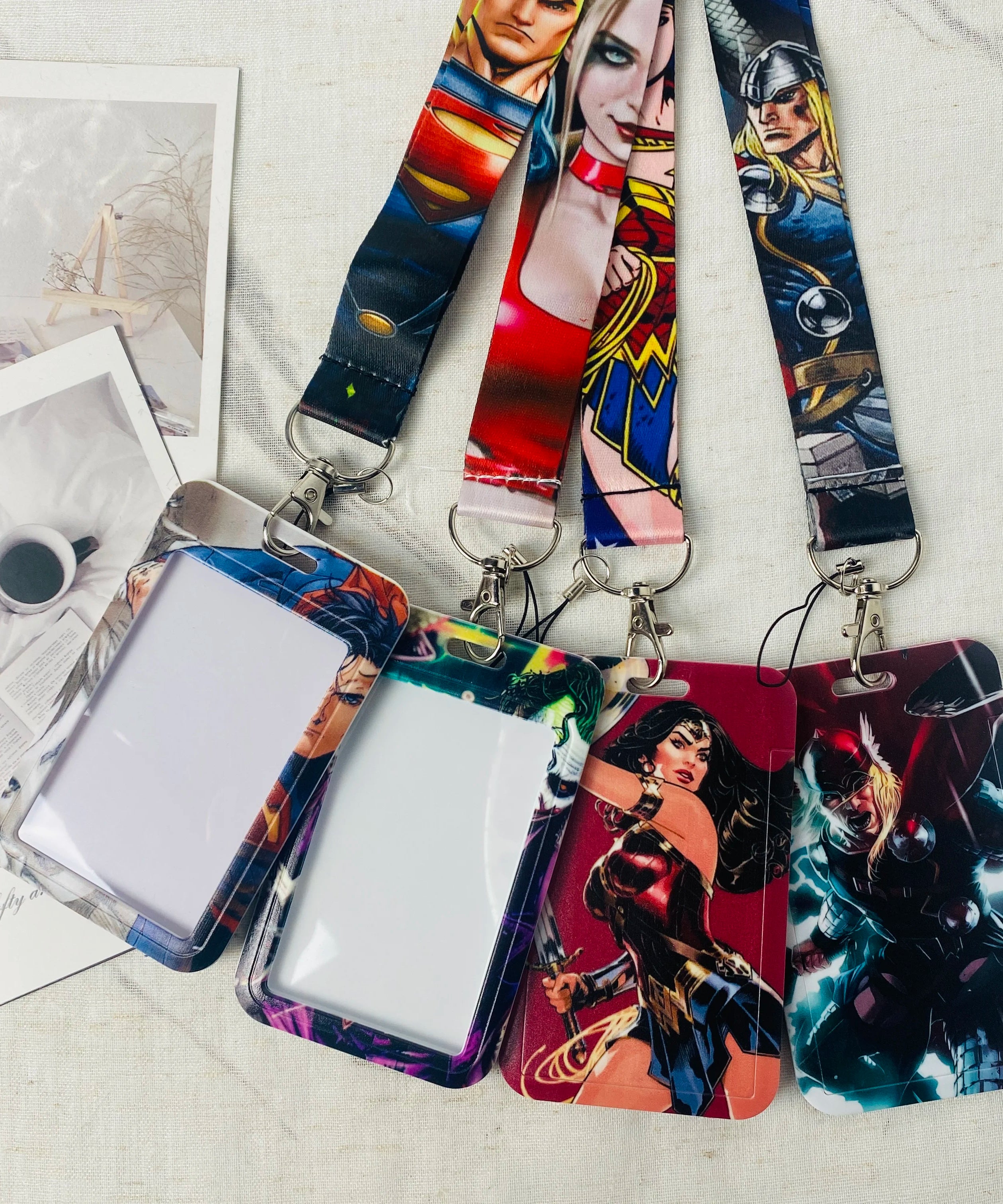 Anime Characters Card Holder Lanyard Keychain ID Credit Bus Card Cover Hang Rope Lariat Lanyard Key Rings Fans Gifts