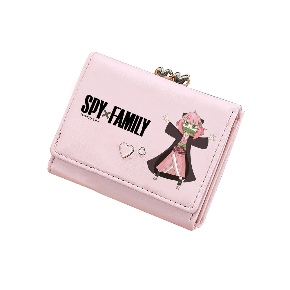 Spy x Family Anya Forger Kawaii Pink Short Wallet ID Card Coin Purse 2
