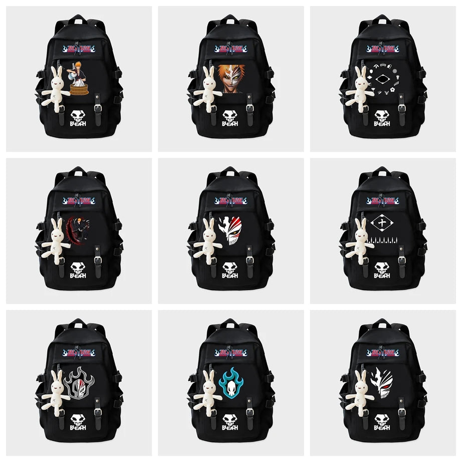 Anime Satchel Bleach Kurosaki Ichigo Backpack Black Student School Book Bags for Teenage Kids Travel Bagpack Shoulder Bags Gift