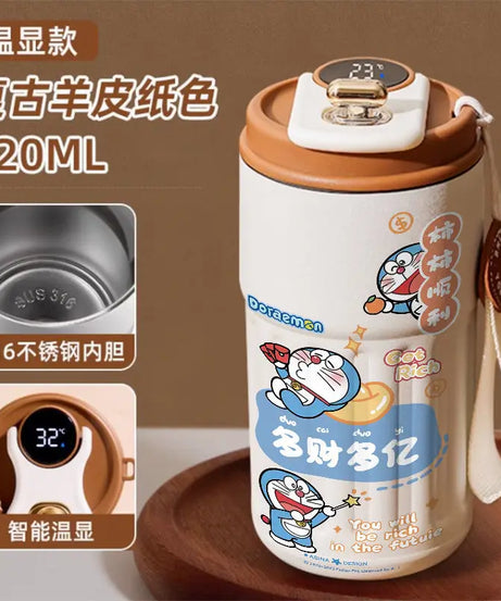 Doraemon Cartoon Thermos Mug – Cute Stainless Steel Coffee Cup for Home, Office & Travel