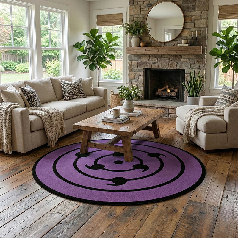 Naruto Rinnegan Area Rug – Iconic Samsara Eye Non-Slip Anime Room Decor 3