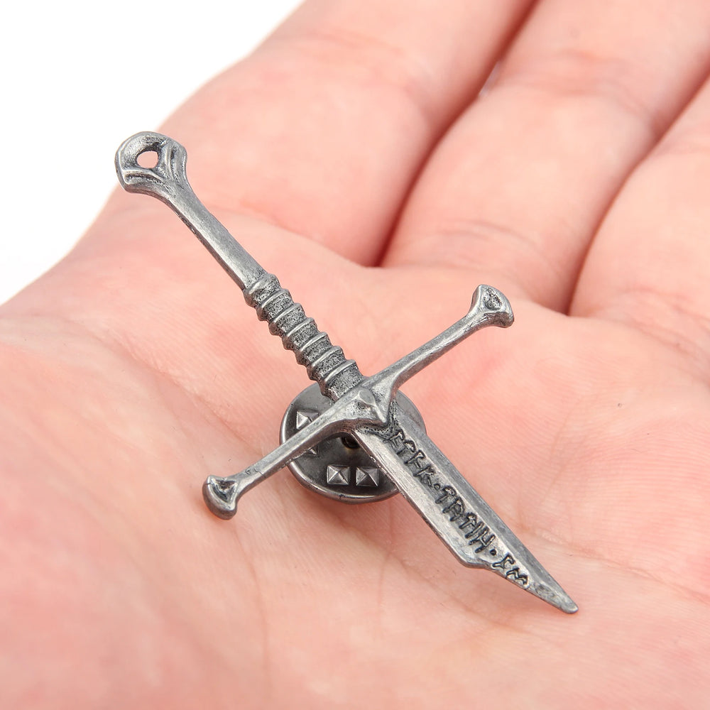 Lord of the Rings Narsil Broken Sword Pin — Metal Brooch 4