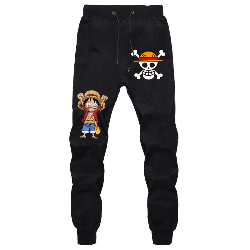 Students Casual Pants for Men and Women Summer Fashion Sports Breathable Cotton Pants Anime ONE PIECE Print Luxury Long Pants
