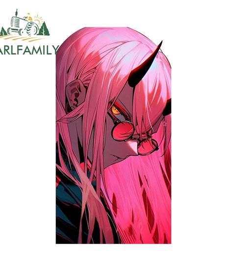 13cm x 7.4cm Zero Two Anime Car Sticker Motorcycle Bumper Funny Laptop Sunscreen Decal Scratch-Proof Fashion Decor