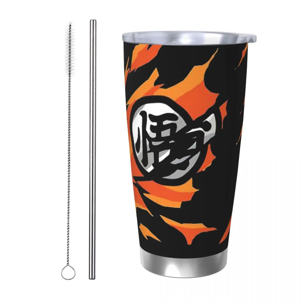 Son Goku & Vegeta DBZ Stainless Steel Tumbler – Double Wall Hot & Cold Cup with Straw