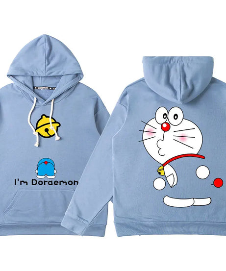 Doraemon Anime Hoodie – Cute Couple & Teen Pullover Jacket