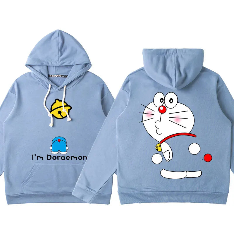 Doraemon Anime Hoodie – Cute Couple & Teen Pullover Jacket