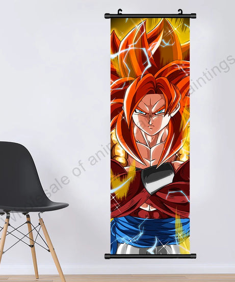 Dragon Ball Z Hanging Canvas Scroll – Goku, Vegeta & Frieza Anime Wall Art
