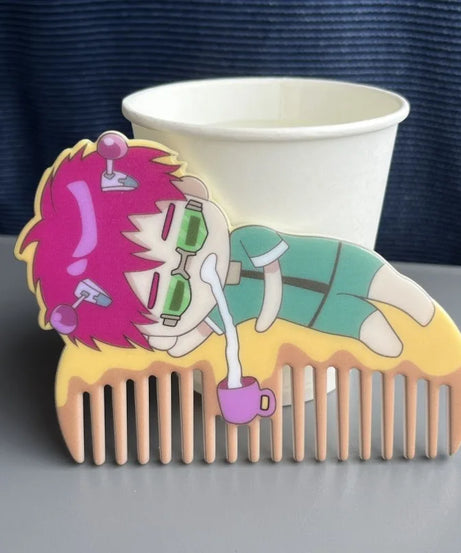 Kawaii Saiki Kusuo Comb Anime Cute Student Dormitory Children Portable Modelling Hair Tool Toys Gifts Girls