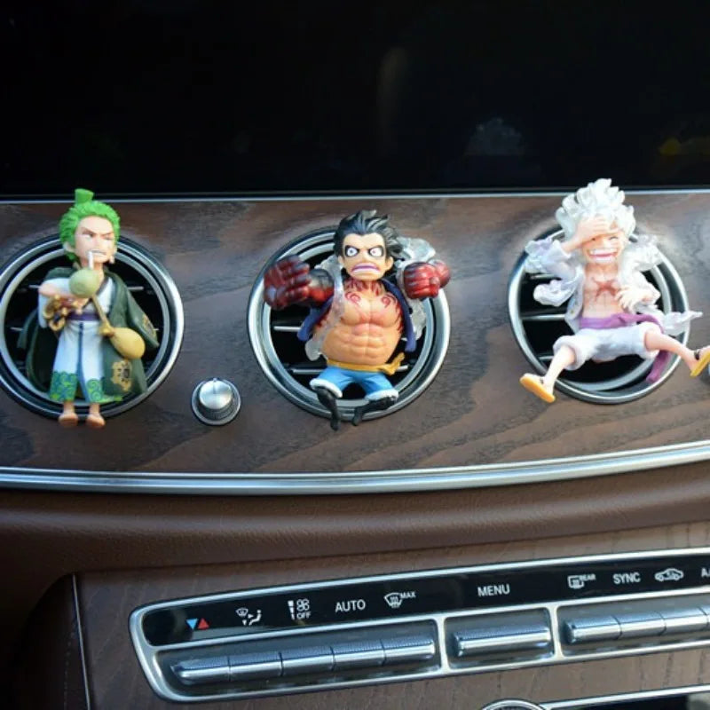 One Piece Car Air Outlet Perfume Clip Model Ornaments Luffy Captain Zoro Action Figures Auto Air Conditioning Port Decor