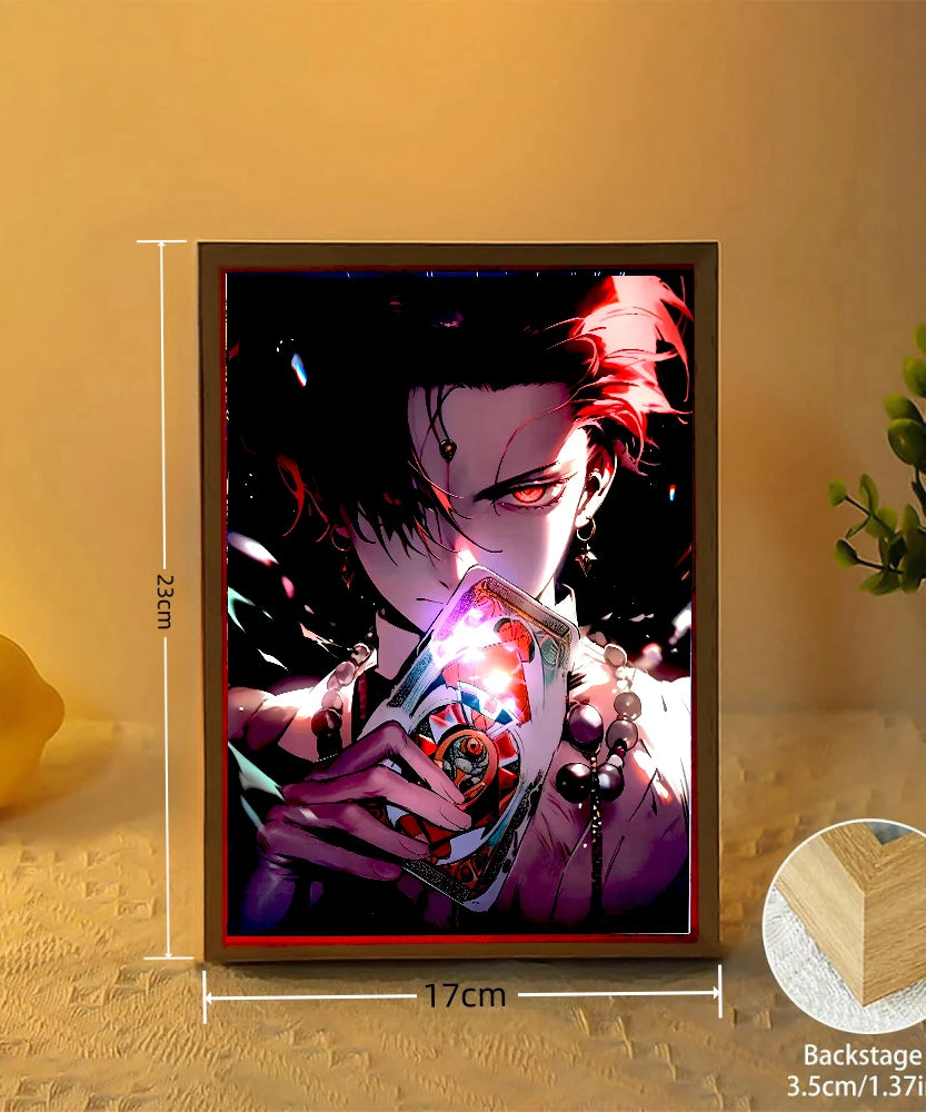 Anime Figure Light Painting Picture Frame Hunter×Hunter Killua Chrollo Led Night Light Moon Lamp Bedroom Home Decor Friends Gift