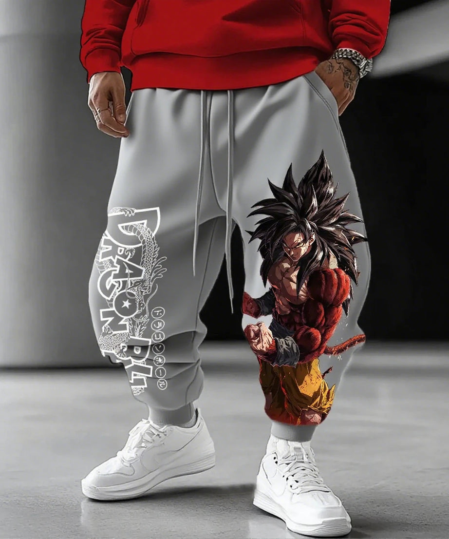 Dragon Ball Super Saiyan Goku Men Jogger Pants Anime Streetwear Casual Sweatpants Loose Fit Graphic Print Spring Autumn Trousers