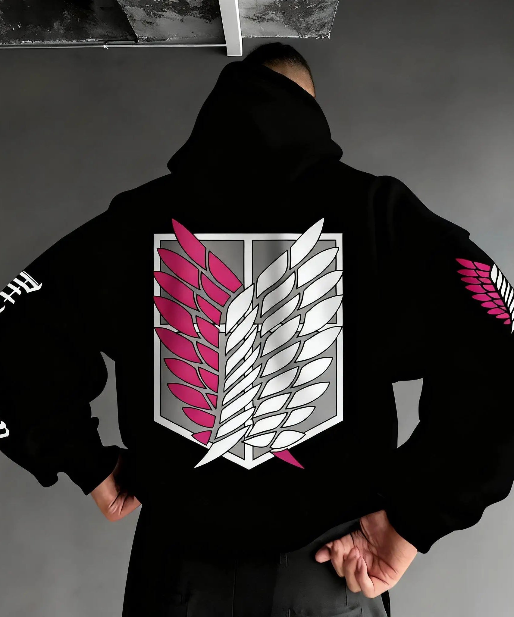 Oversized Casual Attack on Titan Anime Hoodie Men Women Wings Print Spring Autumn Pullover Sweatshirt Streetwear Fashion