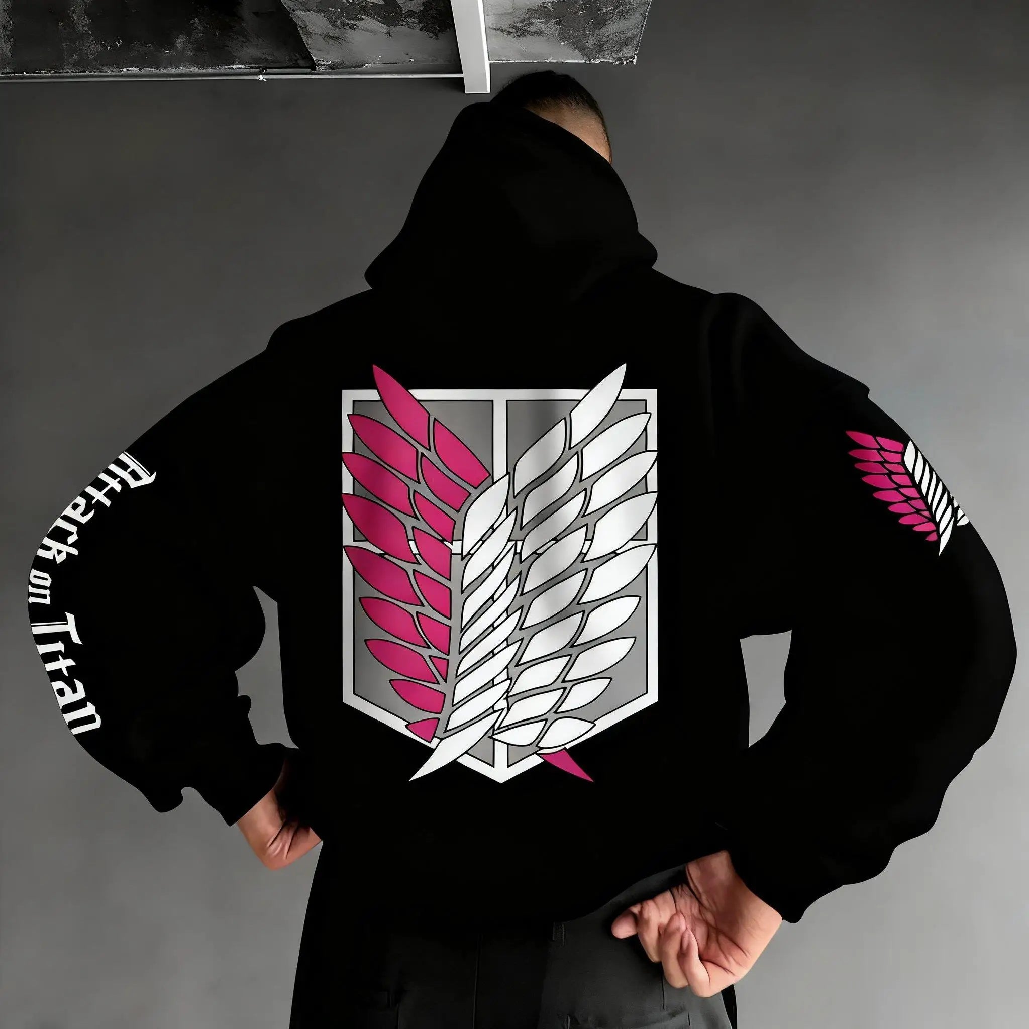 Oversized Casual Attack on Titan Anime Hoodie Men Women Wings Print Spring Autumn Pullover Sweatshirt Streetwear Fashion