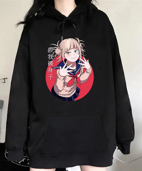 New Fashion Personality Hoodies Anime Himiko Toga Printing Hooded Pullover Women Men Casual Long Sleeve Sweatshirts Tops