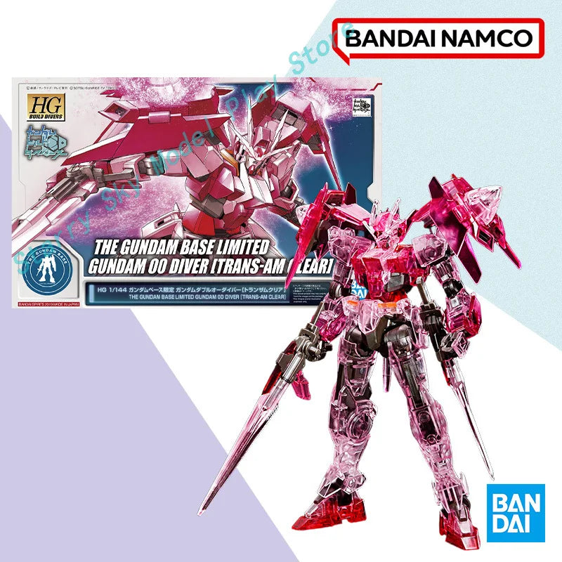 Stock HG 1/144 Original GUNDAM 00 DIVER TRANS-AM CLEAR BASE Aninm full Action Assembly Figure Model Toy Gifts for kids