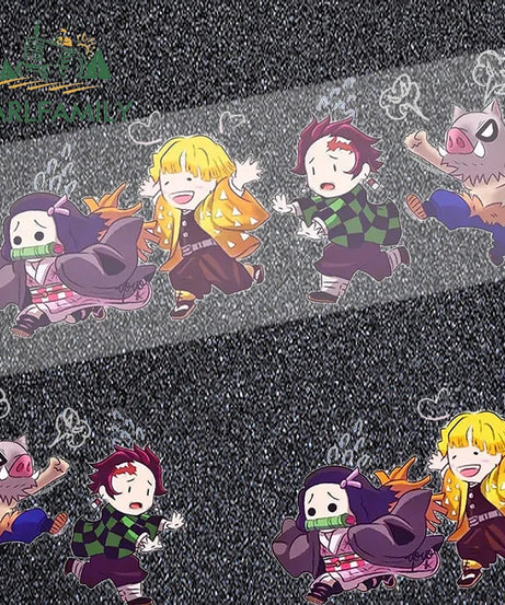 EARLFAMILY 13cm X 3.8cm Anime Running Chibi Car Stickers Trunk Windows Cartoon Decal Personality Kamado Nezuko Car Accessories