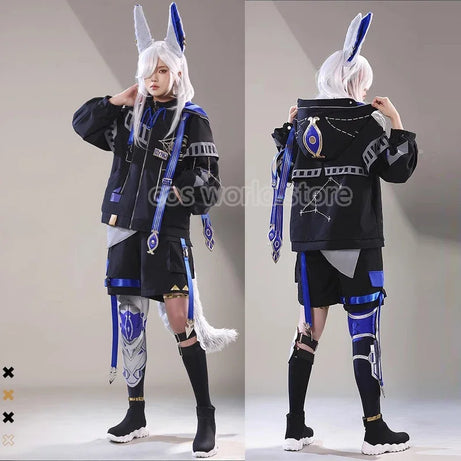Cyno Genshin Impact Cosplay Costume Men Hooded Coat Uniform Jacket Pants Socks Halloween Carnival Outfit