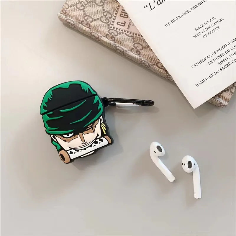 Kawaii ONE PIECE Cover for Apple AirPods 1 2 3 Case for AirPods Pro Case Creative Roronoa Zoro Earphone Case Accessories