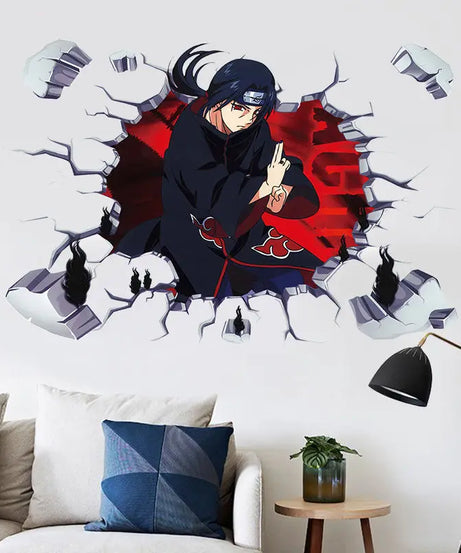 Naruto 3D Stereoscopic Wall Sticker Personality Naruto Student Dormitory Poster Wallpaper Self Adhesive Interior Decoration