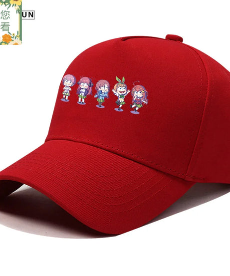 The Quintessential Quintuplets Nakano Ichika Nino Itsuki two-dimensional print hat men's and women's COS baseball cap present