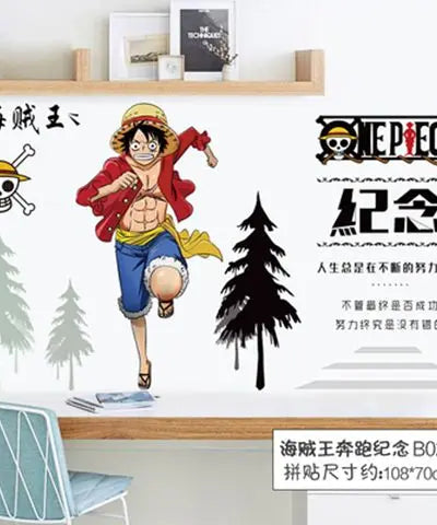 One Piece Anime Luffy Poster Wall Sticker Personality Creative Fashion Boys Dormitory Decoration Wallpaper Self Adhesive