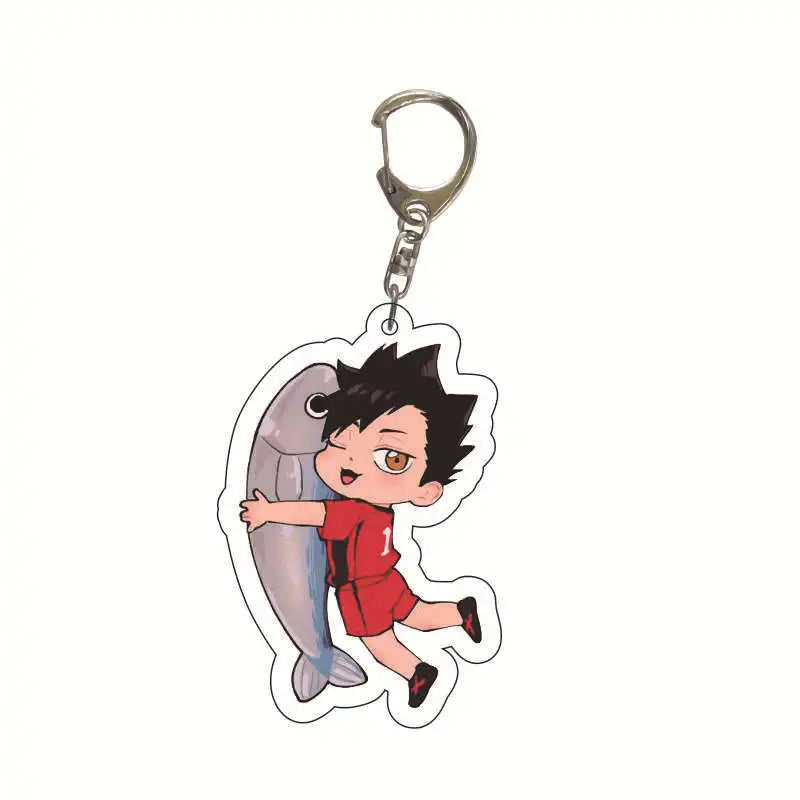 Acrylic Haikyuu Hinata Shoyo Tobio Kageyama Anime Keychain Jewelry Campus Related Products Cultural Friends Gift Bag Charms New