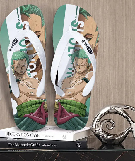 One Piece anime peripheral flip-flops Luffy Zoro creative  outdoor daily anti-slip clip-on summer couple slippers gift