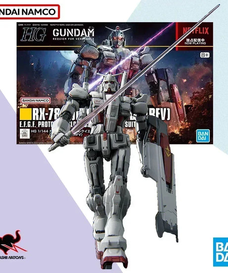 Stock HG 1/144 Original box RX-78 G E GUNDAM EX  RFV Aninm full Action Assembly Figure Model Toy Gifts for KIDSSOLDIER