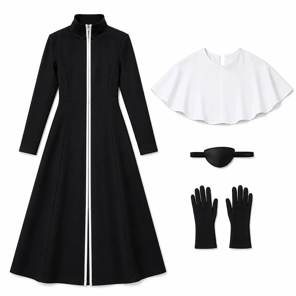 Bleach: Thousand-Year Blood War Aizen Sousuke Cosplay Costume – Black Robe & Blindfold Suit 6