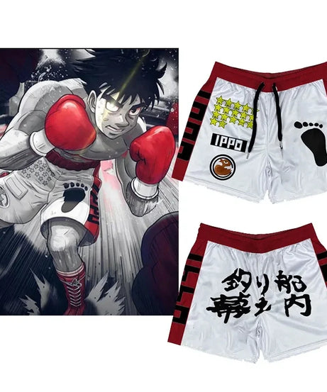 Hajime no Ippo Quick-Dry Gym Shorts – Anime Sportswear for Fitness & Casual Wear