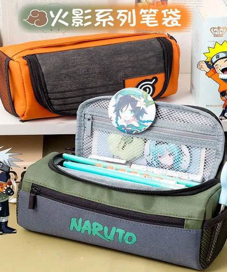 Naruto anime creative canvas stationery case student pencil case personalized children's large capacity pencil case gift