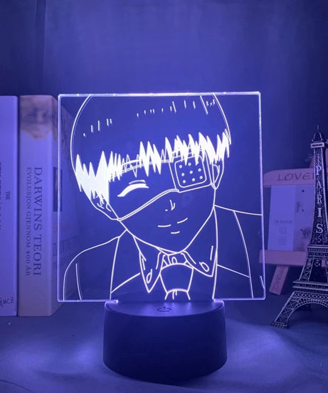 Anime Tokyo Ghoul Glowing Acrylic Stand Ken Kaneki Figure Nightlight for Reading Room Decor Light Gift for Birthday Table Lamp