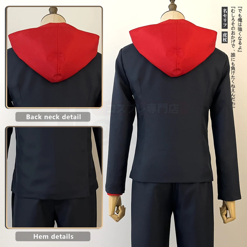 Anime Jujutsu Kaisen Yuji Itadori Cosplay Costume – Uniform & Wig Set 4