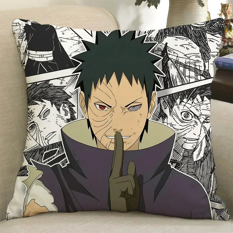 Anime Naruto Akatsuki Uchiha Itachi Graphic Pillow Case – Decorative Square Cushion Cover 4