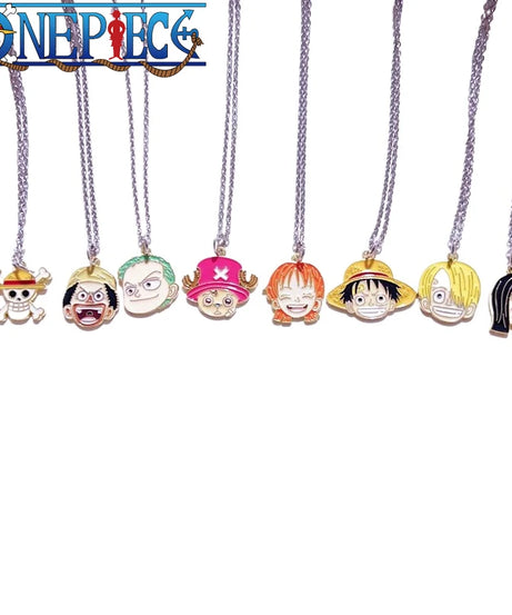 8pcs/set Anime Solo One Piece Ins Anime Peripheral Cute Pendant Big Head Alloy Necklace Decorative Supplies